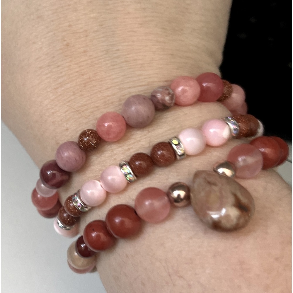 Bracelet stack glass stone beads